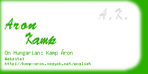 aron kamp business card